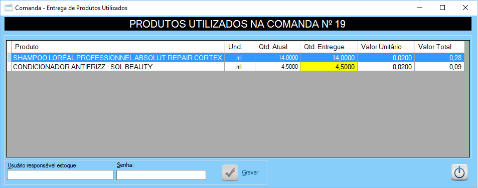 Liberação de produtos pelo estoquista